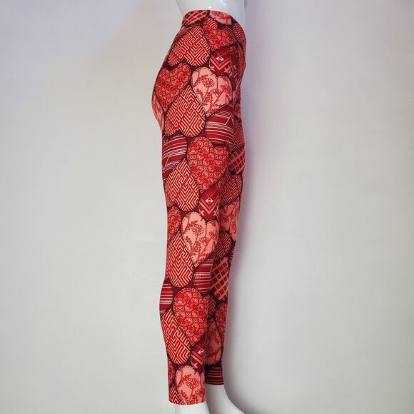 NEW LuLaRoe Valentine's Red Pink Heart Leggings - Picture 2 of 8